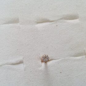 Real 12 Karat Gold Nose Pin with Small (3MM) Stone For Women