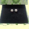 Real Silver (chandi) Ear Tops with Round Full Small White Stones For Women