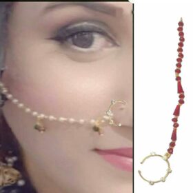 Real Gold Polish Non Piercing with Stone For Women